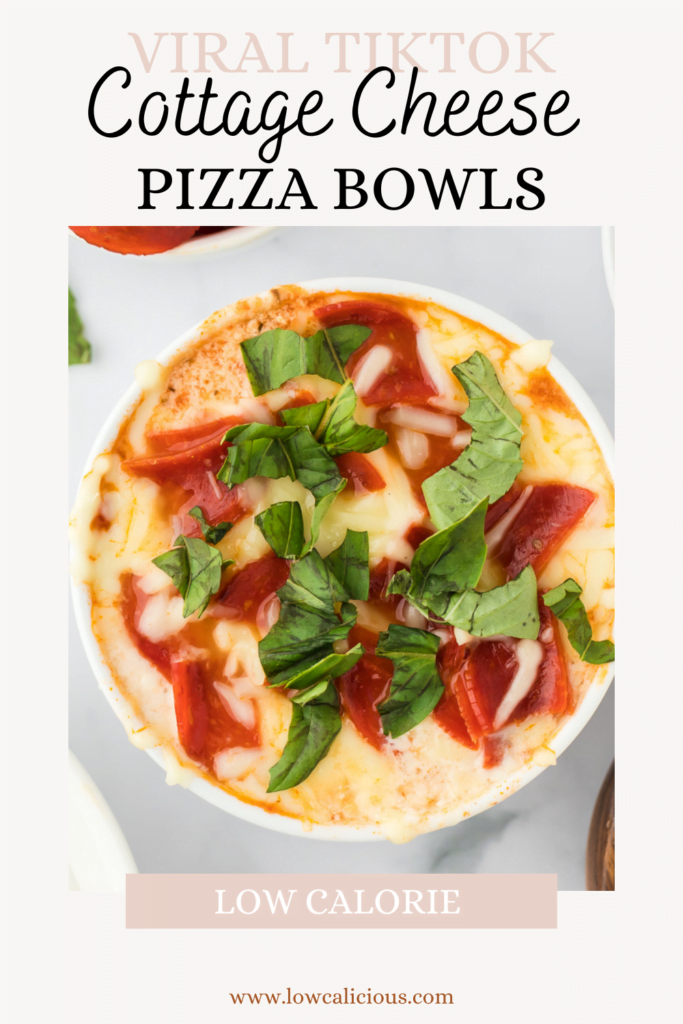 Viral TikTok Cottage Cheese Pizza Bowl image with text for Pinterest
